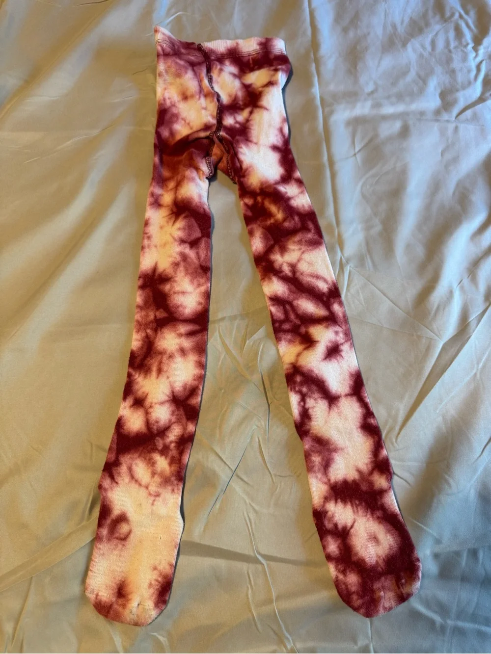 Retro The Children's Place Burgundy and Cream Tie-Dye Leggings